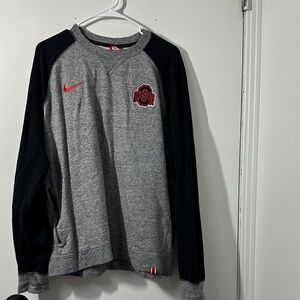 Nike Gray and Black Crewneck Sweater